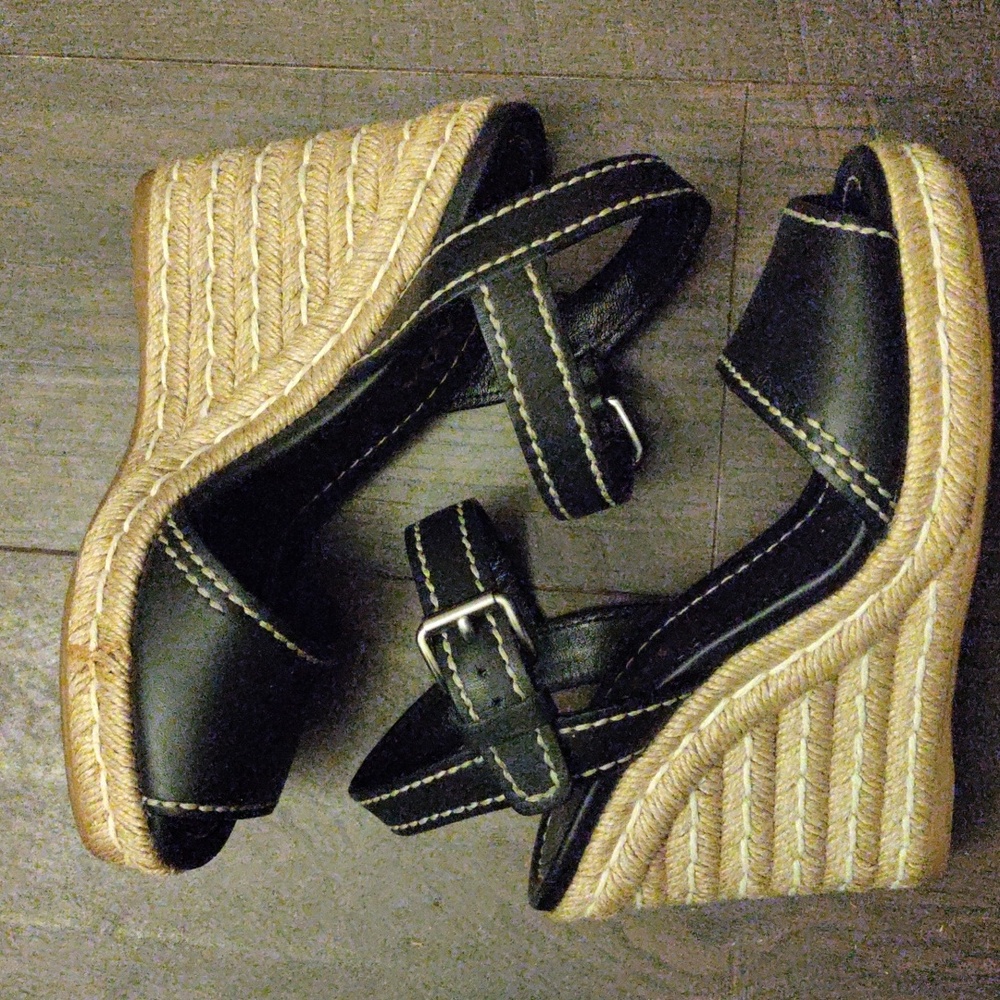 Prada Espadrille Wedge Sandals